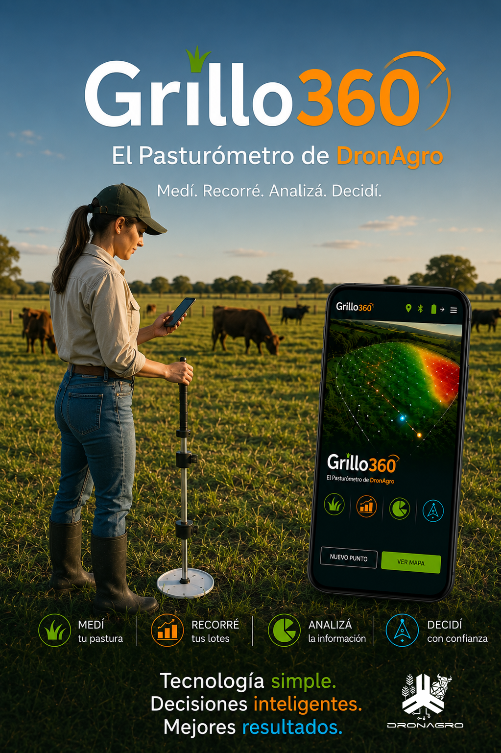 Pasturómetro Grillo 360 DronAgro